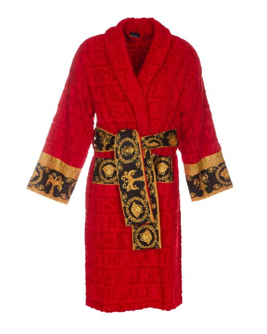Versace Baroque Bathrobe in Red for Men Lyst