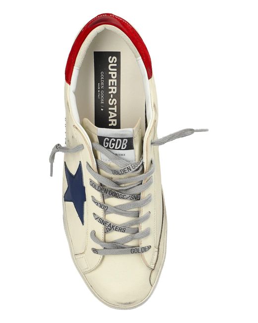 Golden Goose Deluxe Brand White Super Star Nappa Upper Leather Star Nabuk Heel Metal Lettering for men