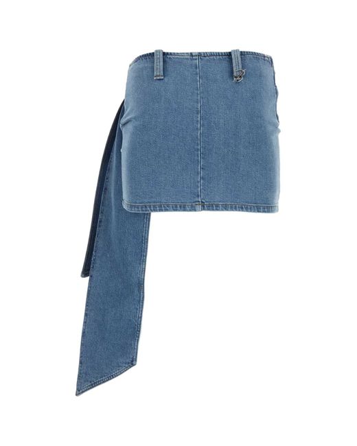 Blumarine Blue Stretch Denim Mini Skirt