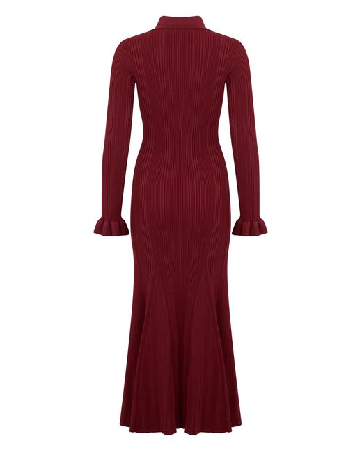 Self-Portrait Red Long Dress Viscose