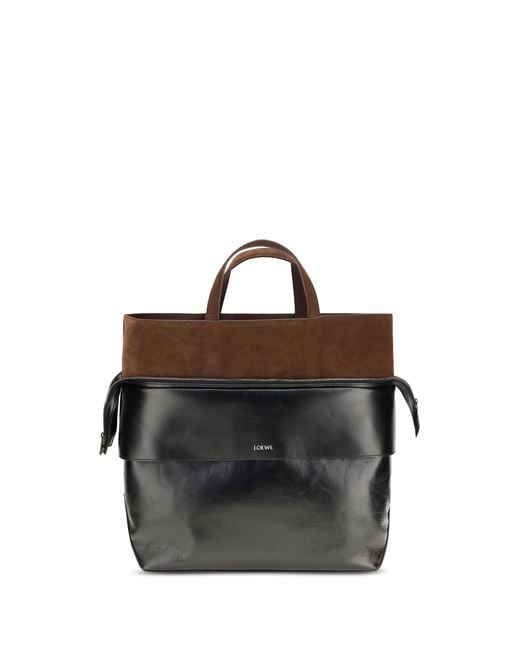 Loewe Black Tote Large Switch-Espresso Calf Leather (Bos Taurus) Shoulder Bags for men