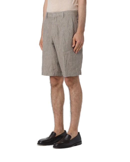 Zegna Natural Pleated Shorts for men