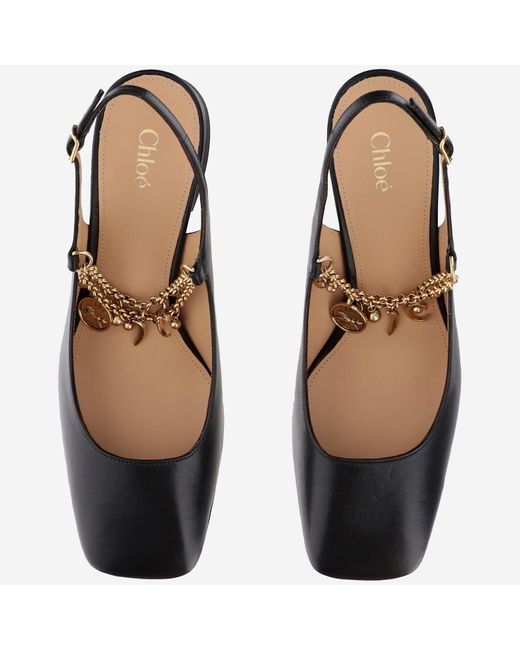 Chloé Black Chloé Charms Slingback Pumps
