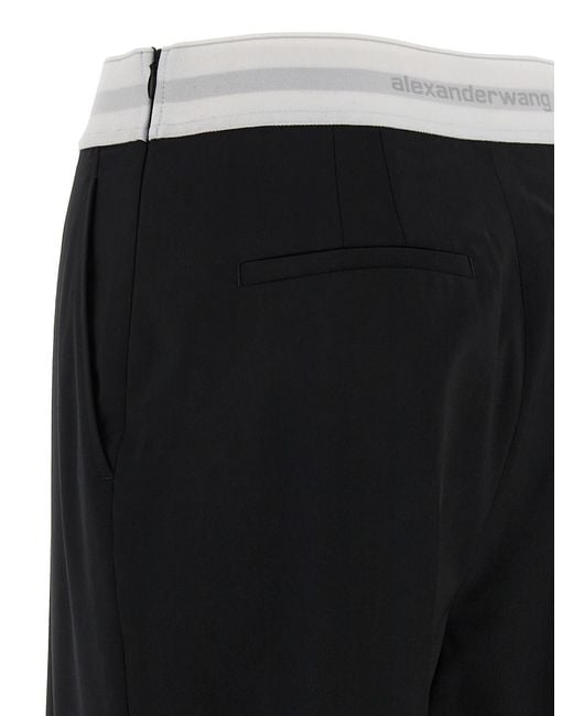 Alexander Wang Black Logo Elastic Pants