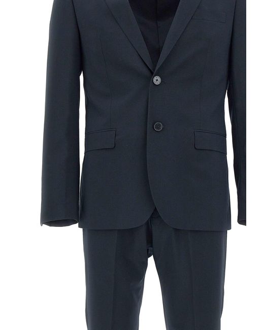 Manuel Ritz Blue Viscose Two-Piece Suit for men