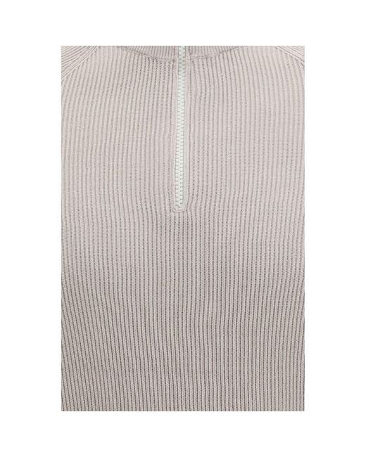 Brunello Cucinelli Gray Beige Cotton Sweatshirt for men