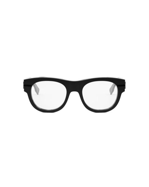 Fendi Black Round-Frame Glasses