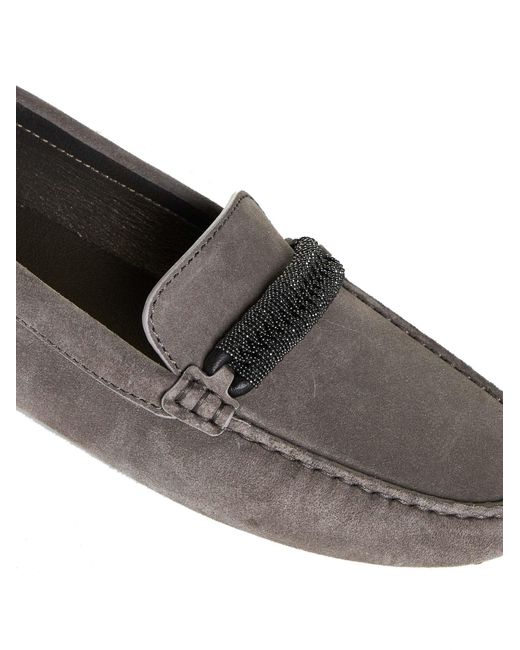 Brunello Cucinelli Gray Flat Shoes