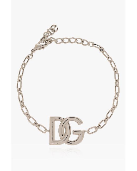 Dolce & Gabbana White Bracelet With Logo for men
