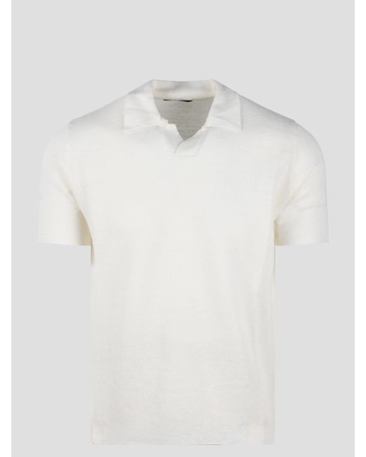 Roberto Collina White Milano Stitch Polo Shirt for men