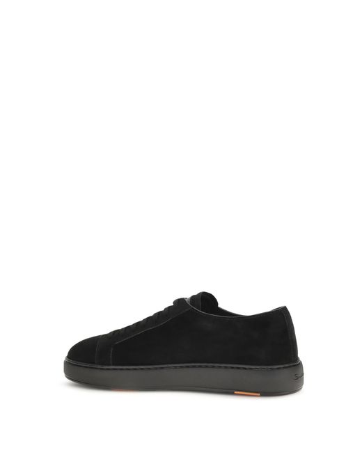 Santoni Black Suede Sneakers for men