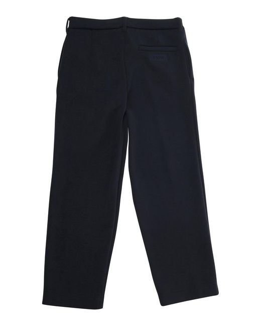 Emporio Armani Blue Pants With Belt Loops And Logo Patch Polyester Trousers for men