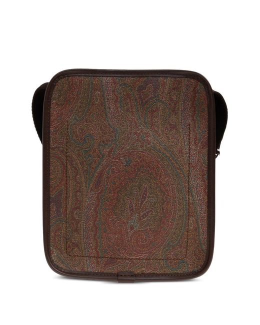 Etro Blue Shoulder Bag Paisley Jacquard for men