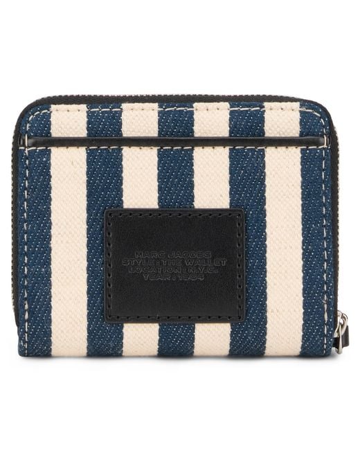 Marc Jacobs Blue Compact Wallet The Stripe Cotton & Purses