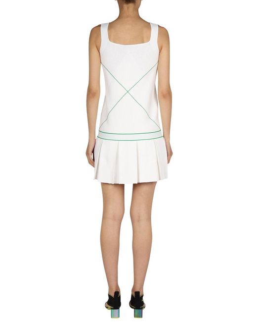 Bottega Veneta White Dress With Logo Embroidery