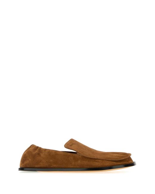 Loewe Brown Camel Suede Flex Loafers for men