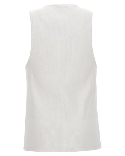 J.W. Anderson White Embroidered Logo Tank Top for men