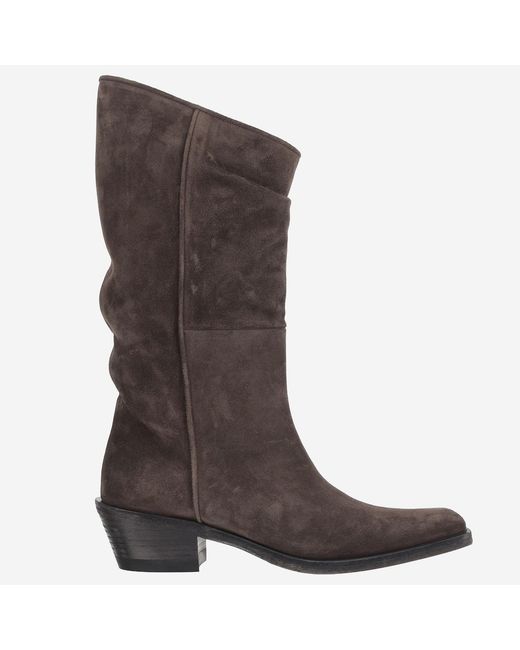 Khaite Brown Boots Clive Suede Upper: Leather; Sole: Leather