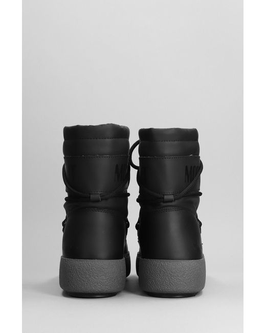 Moon Boot Low Heels Ankle Boots In Black Polyester for men
