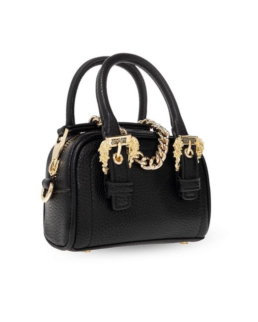 Versace Black Baroque Buckle Chain Link Mini Bag