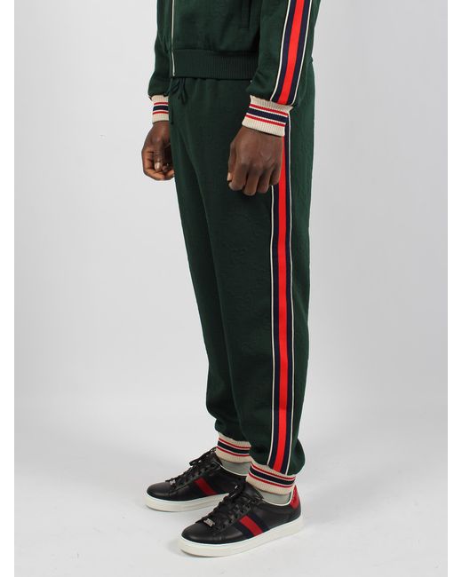 Gucci Green Gg Jacquard Jersey Track Bottoms for men