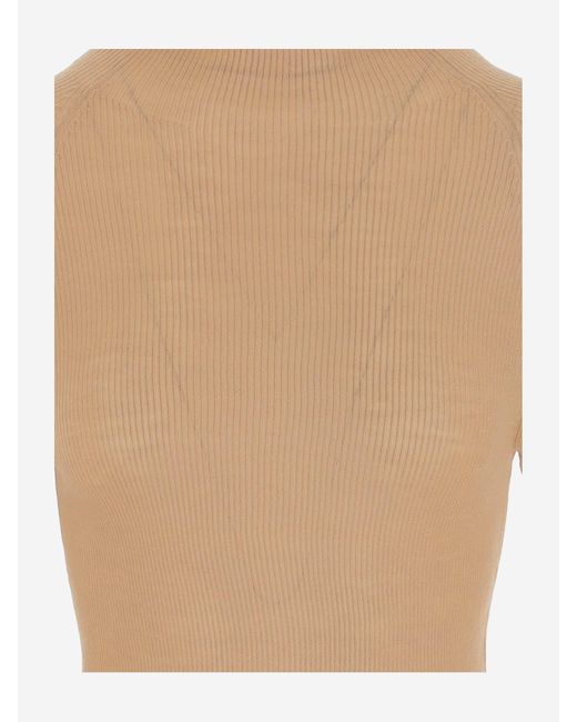 Aspesi Natural Ribbed Wool Sweater