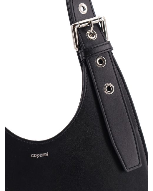Coperni Black Belt Heart Tote Leather Shoulder Bag