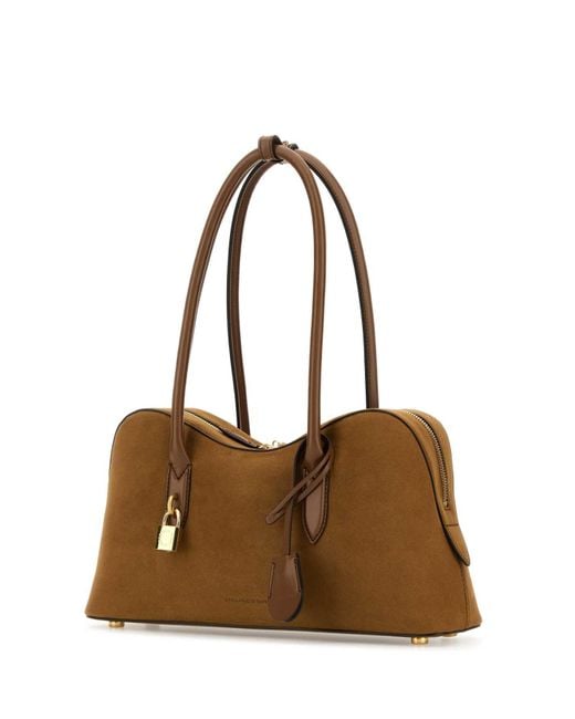 Stella McCartney Camel Suede Alter Mat Ryder Shoulder Bag in