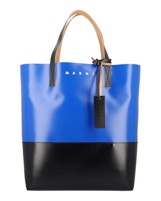 Marni Leather Two Tone Tribeca Shopping Bag in Blue for Men | Lyst