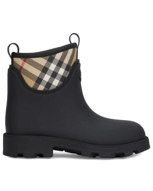 Burberry Black Rubber Boots Synthetic