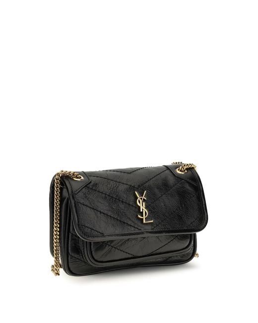 Saint Laurent Black Mini Niki Leather Shoulder Bag