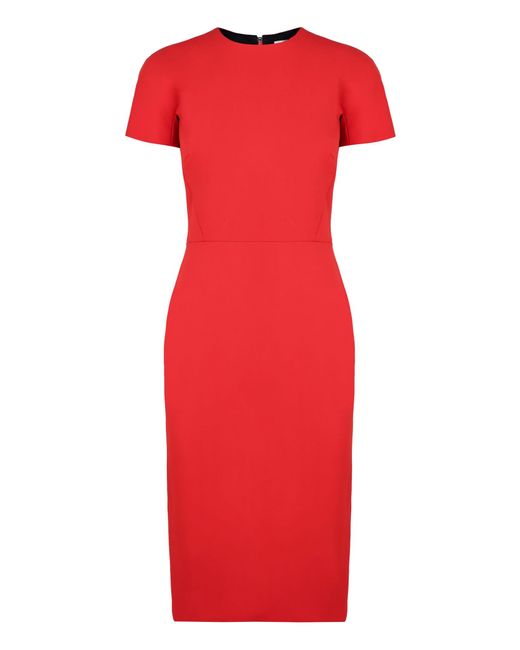 Victoria Beckham Red Sheath Dress