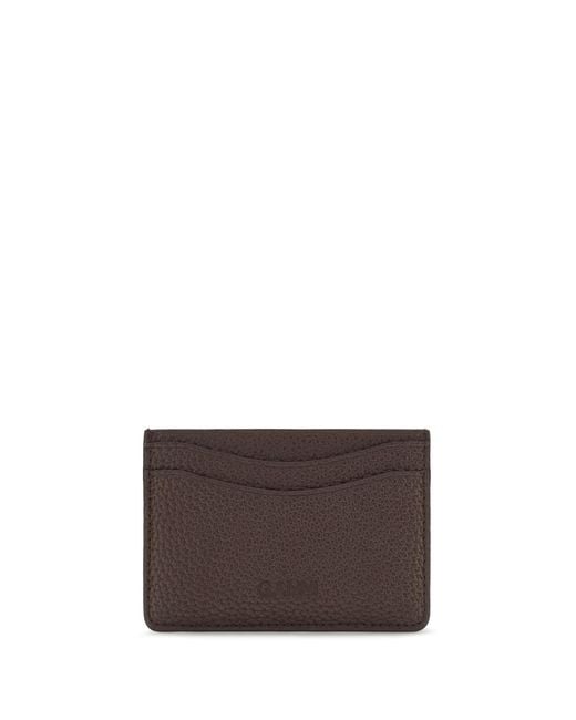Ganni Brown Card Holder Grained Recycled Polyester Wallets & Purses