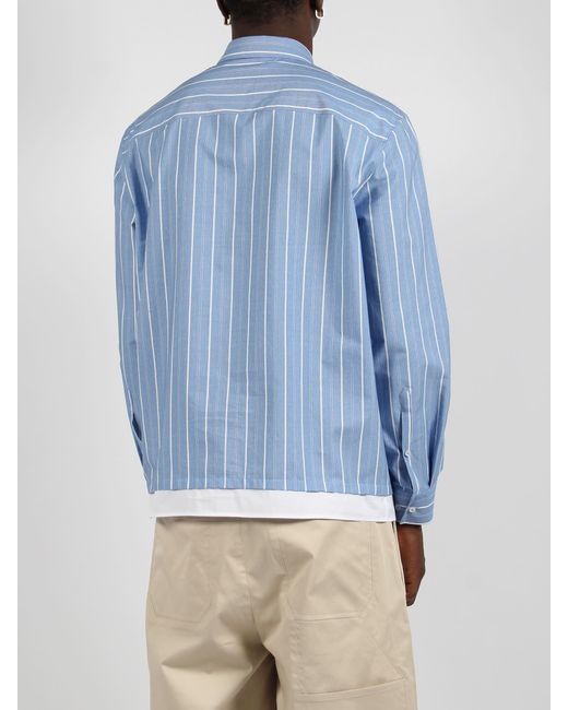 Neil Barrett Blue Loose Double Layer Long Sleeve Shirt for men