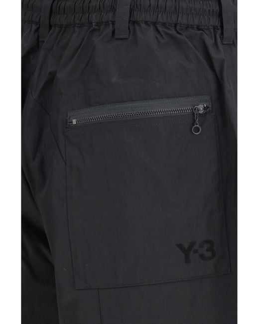 Y-3 Blue Cotton-Blend Cargo Bermuda Shorts Cotton; Polyamide for men