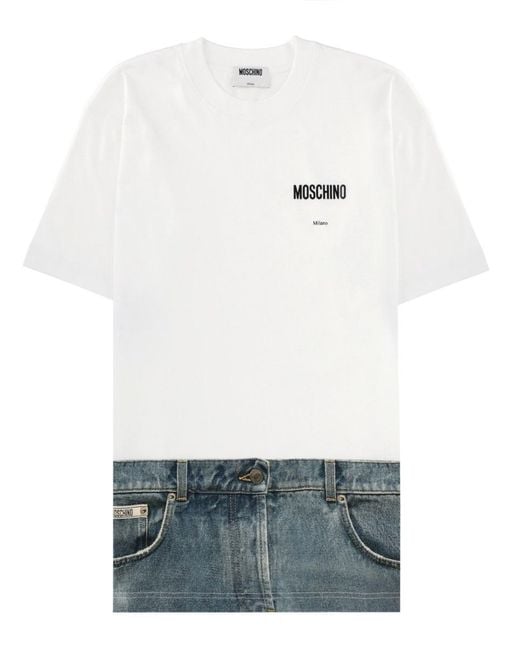 Moschino White Logo T-Shirt Cotton T-Shirts