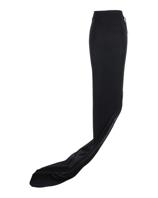 Rick Owens Black 'Edfu' Skirt With Elastic Waist And Side Drawstring