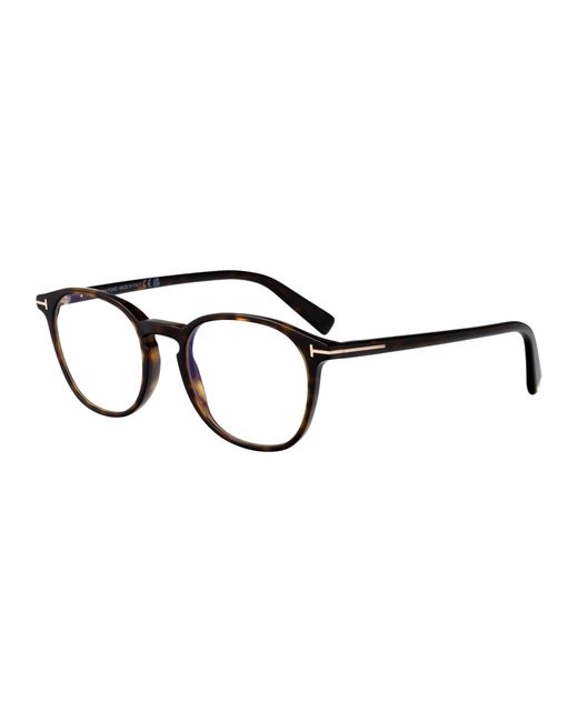 Tom Ford Brown Round Optical Ft5294 001