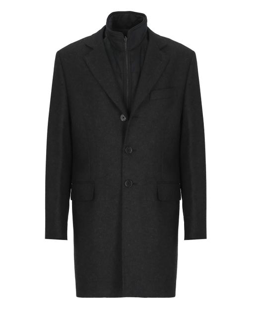 Fay Black Double Coat for men