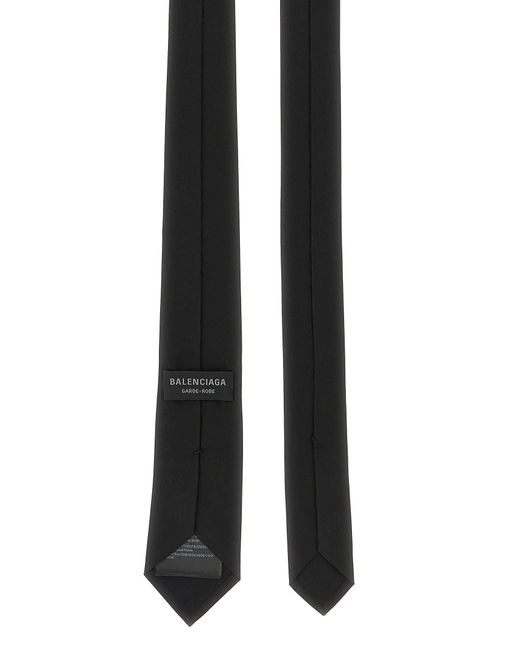 Balenciaga Black Silk Tie for men