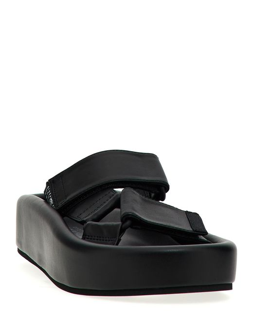MM6 by Maison Martin Margiela Black Leather Sandals
