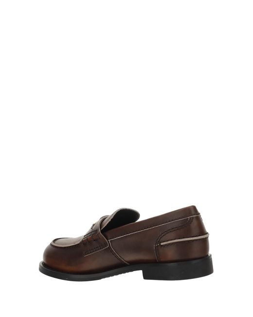 Miu Miu White Leather Loafers
