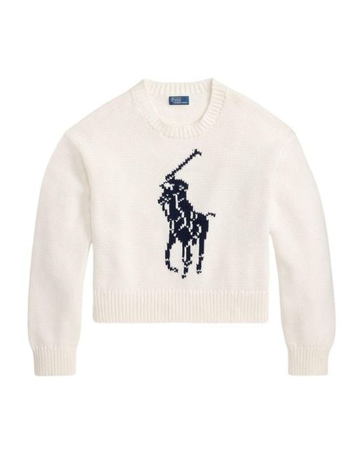 Polo Ralph Lauren Gray Sweater Big Pony Cotton
