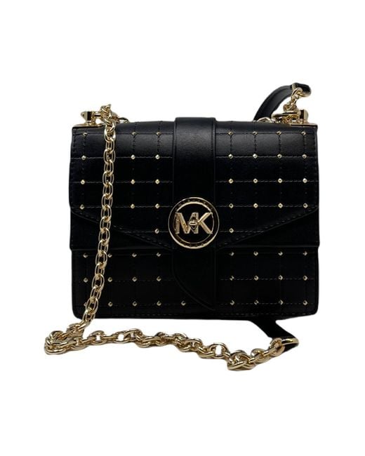 Michael Kors Synthetic Greenwich Studded Small Crossbody Bag in Black