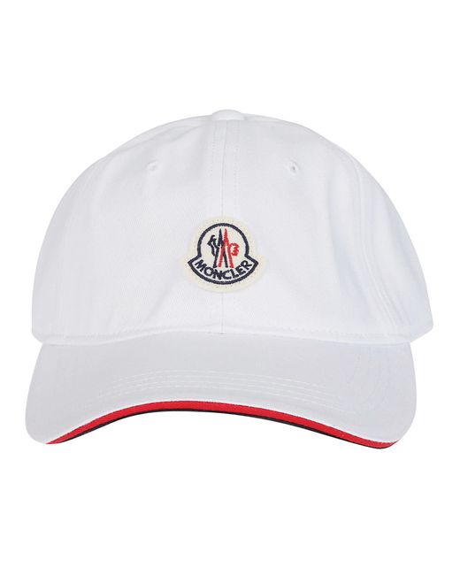 Moncler White Baseball Hat for men