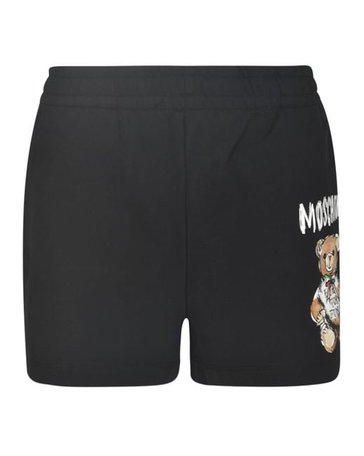 Moschino Black Logo Bear Shorts
