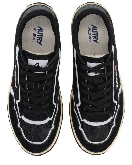 Autry Black Sneakers Wildpace Low Mesh Trainers for men