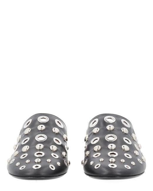 Premiata White Leather Slipper With Studs Calf