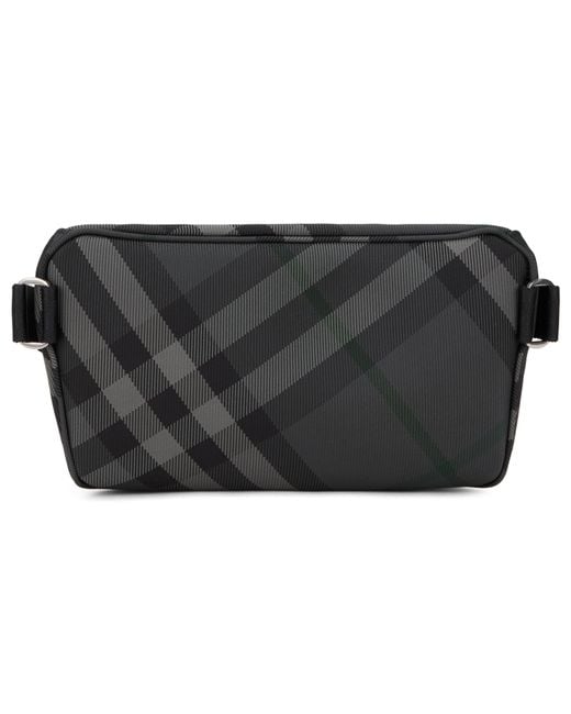 Burberry Gray Belt Bag Grid Polyamide for men