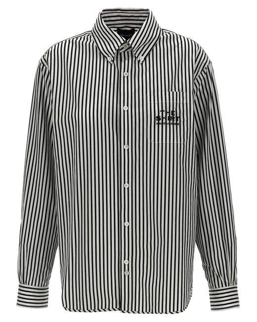 Marc Jacobs Gray The Striped Shirt Cotton Shirt, Blouse